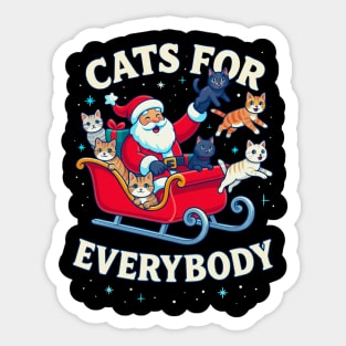 Cats for Everybody Holiday Sleigh Sticker